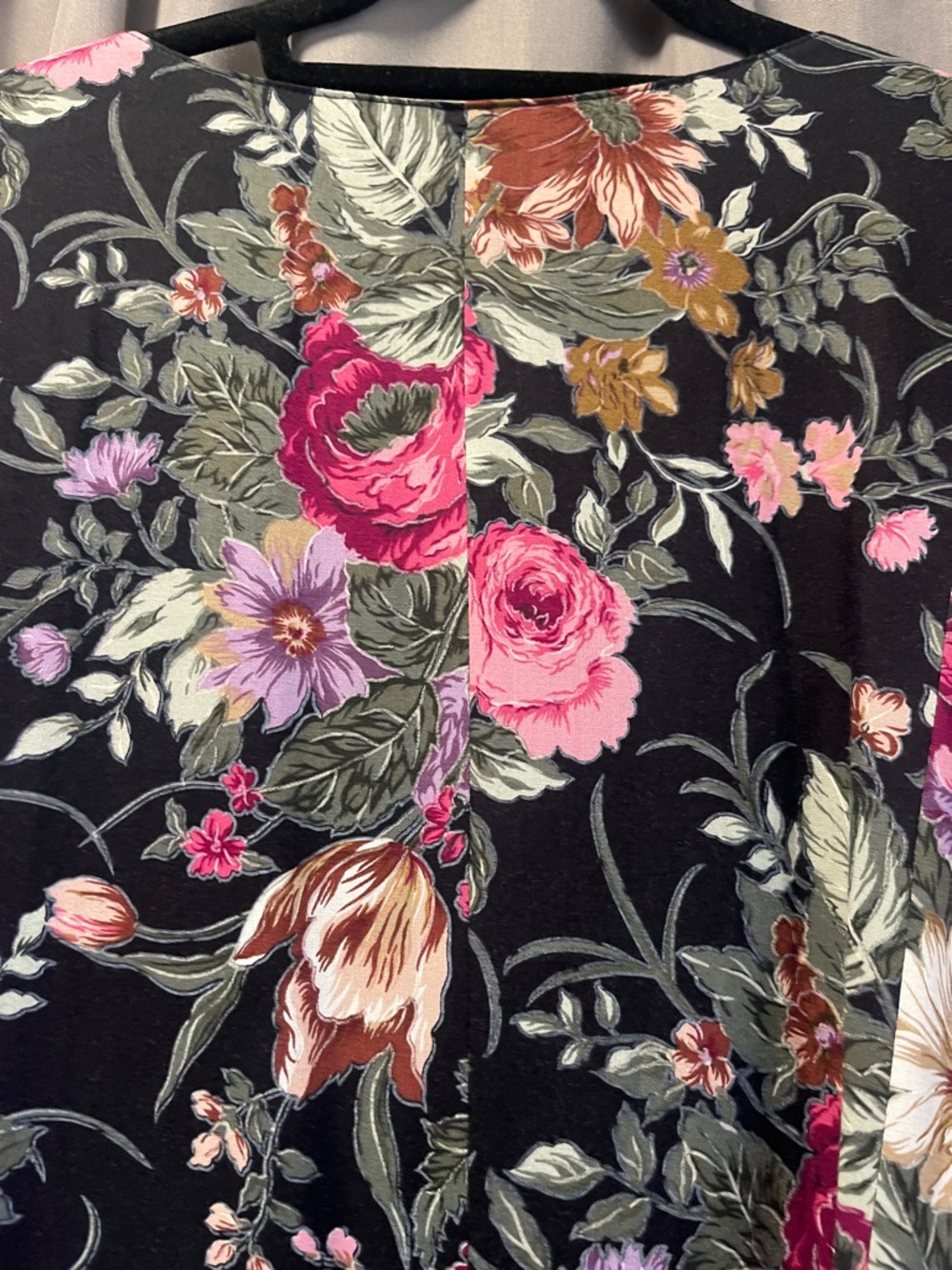 Vintage black floral long dress